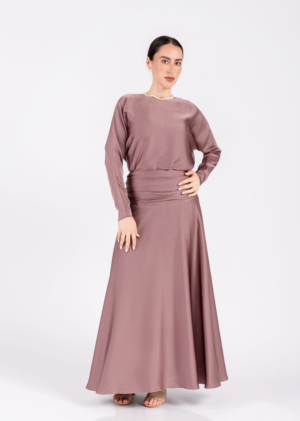 Draped Waist Dress Rose