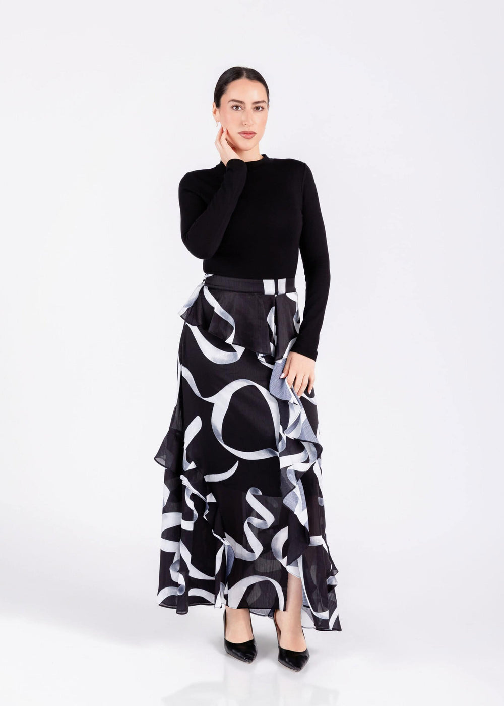 Monochrome Print Dress