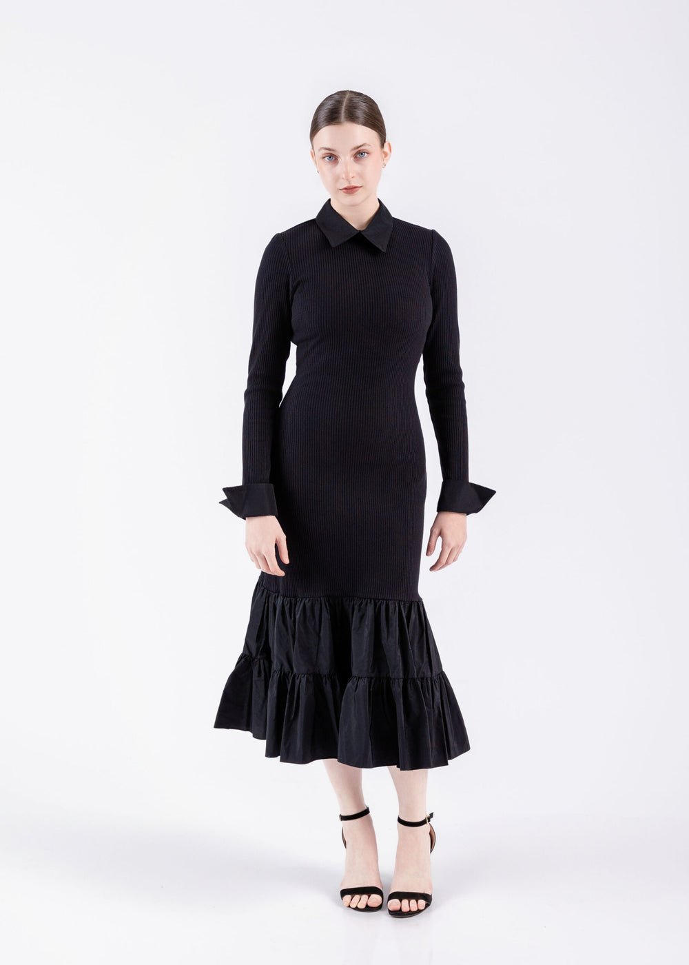 Ribbed Collar Dress
