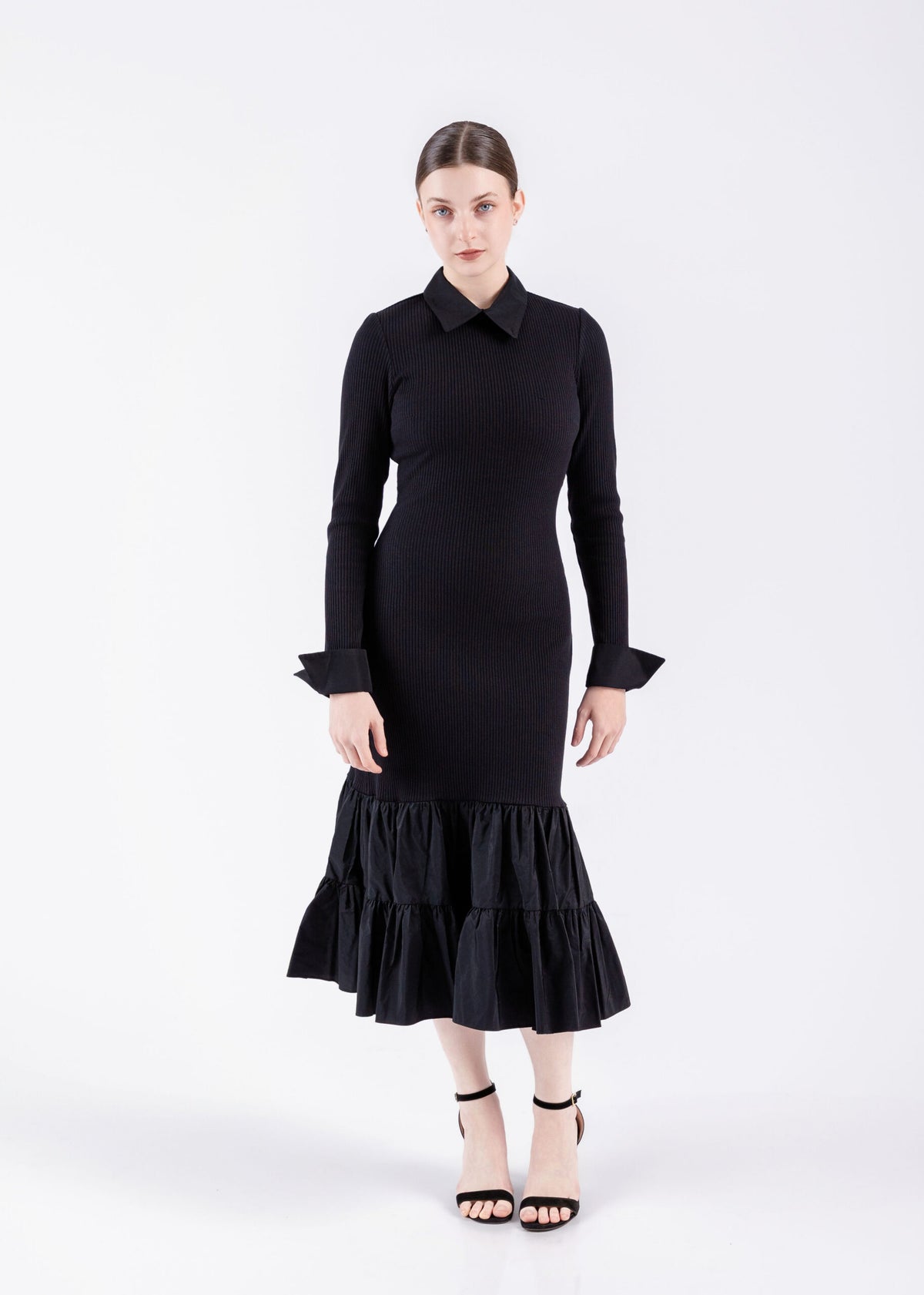Ribbed Collar Dress